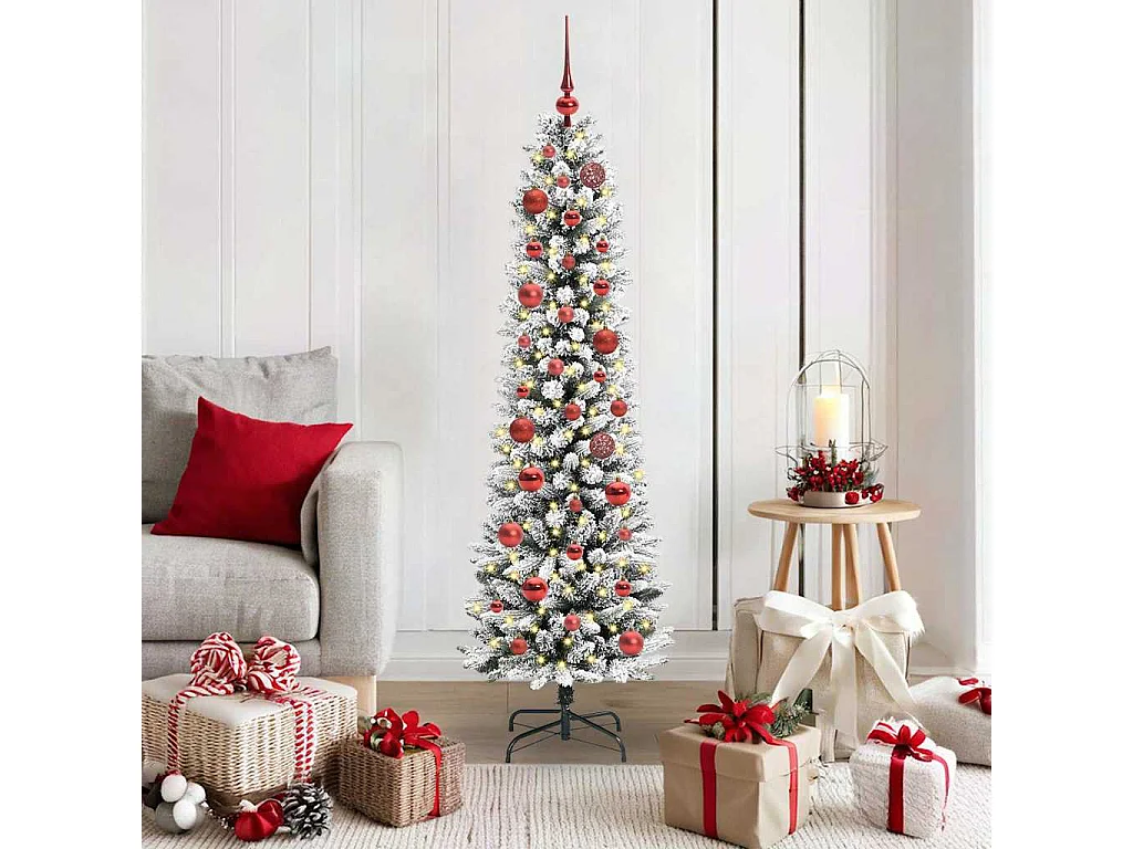 Kunstkerstboom met 150 LED's Groen en wit 150 cm