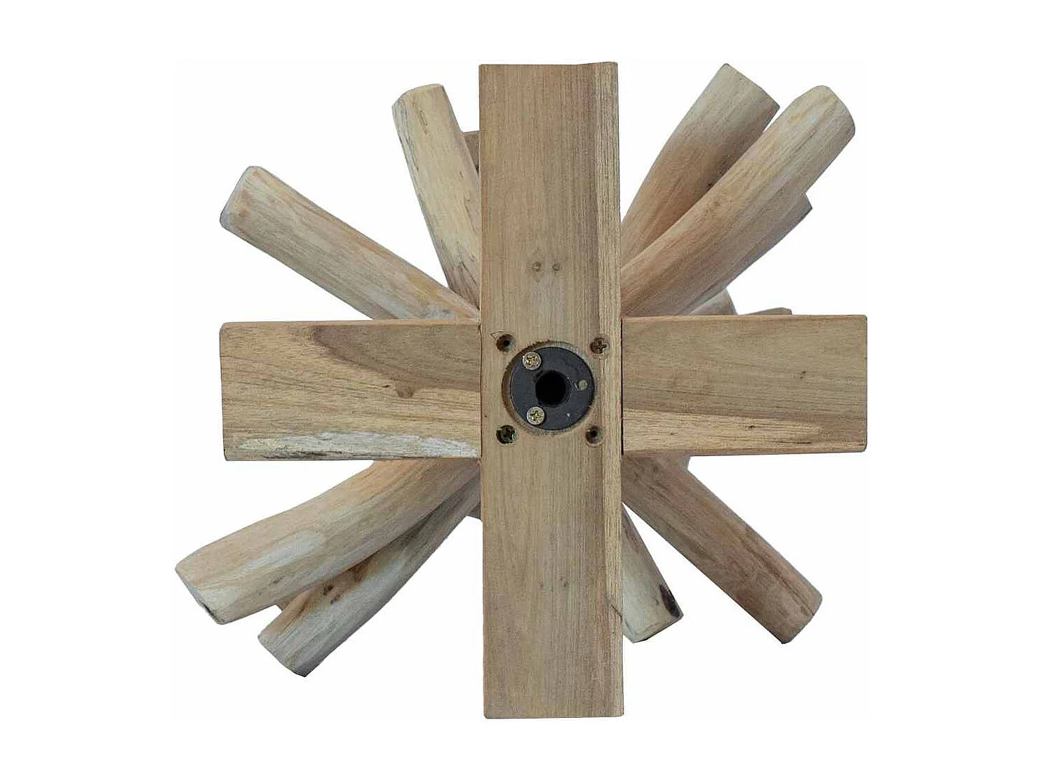 Albero di Natale con supporto marrone 60 cm in legno massello di teak