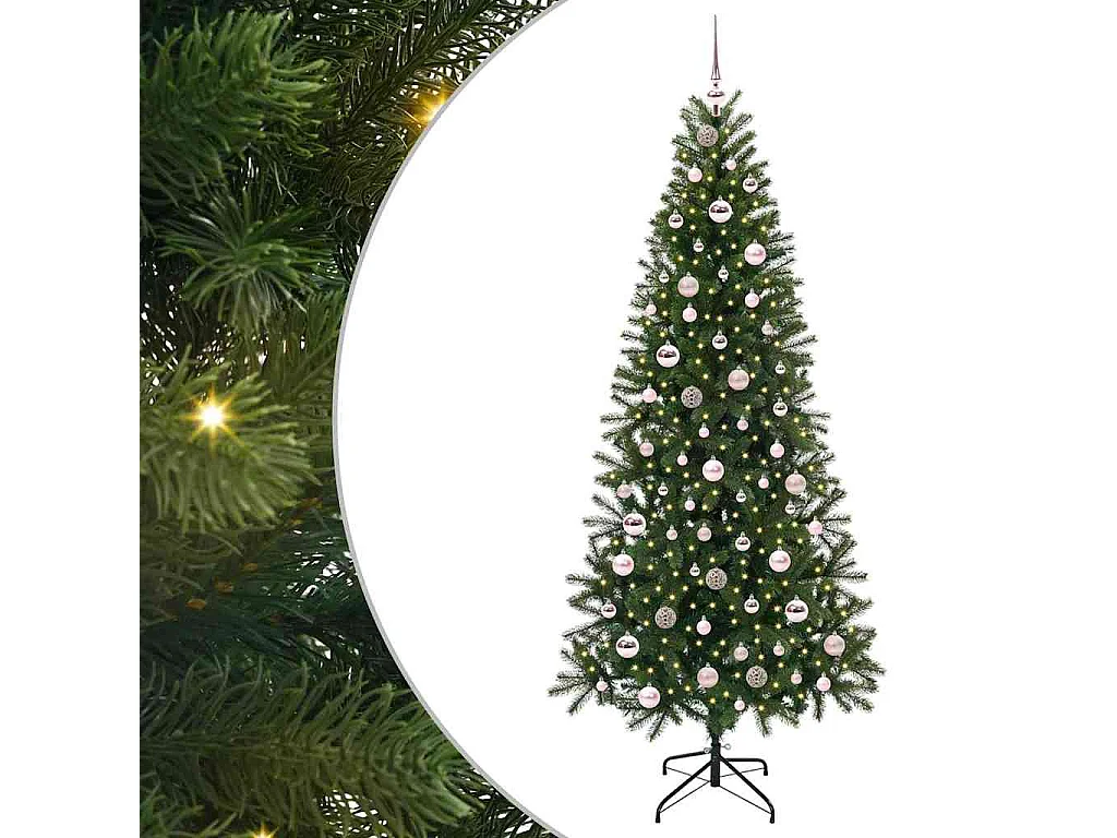 Kunstkerstboom met 300 LED's Groen 210 cm PE en PVC