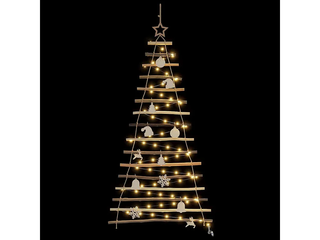 Weihnachtsbaum mit 50 LEDs Natur 120 cm Esche massiv