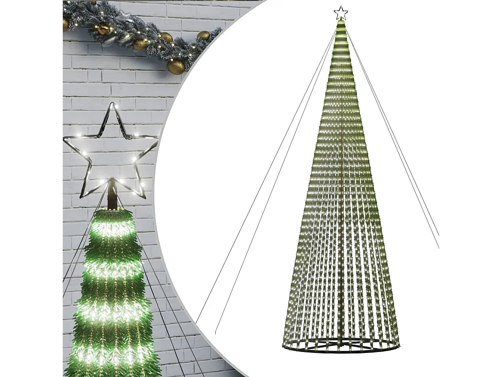 Sapin de Noël à LED 1544 LED blanc froid 500 cm