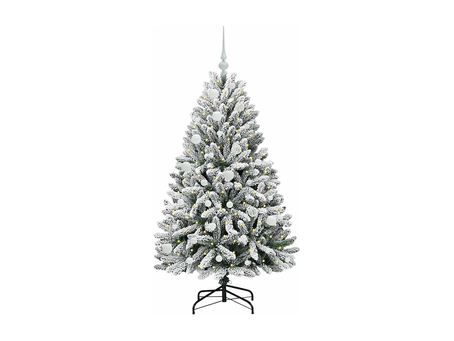 Sapin de Noël artificiel Vert et blanc 150 cm PVC et métal