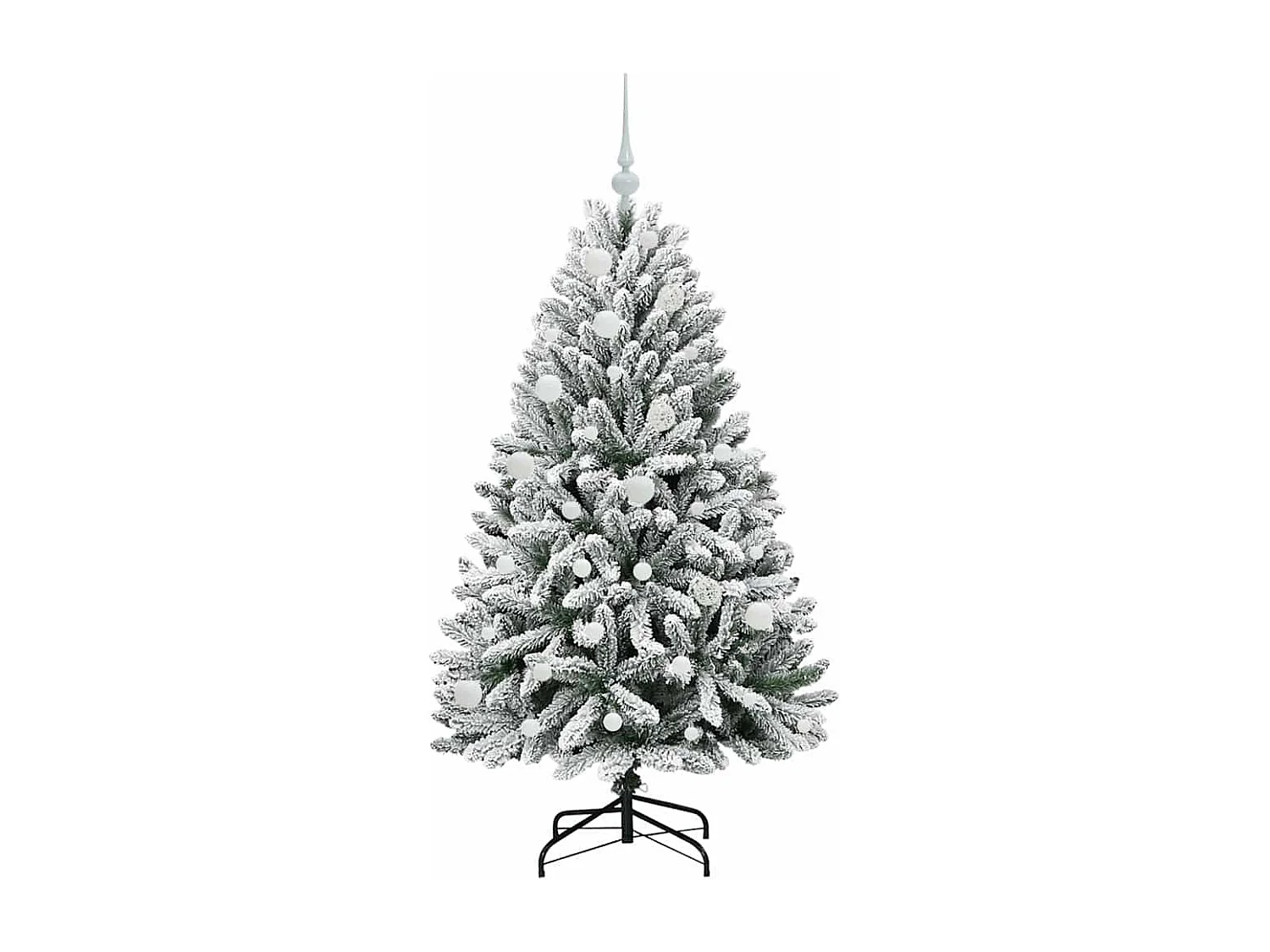 Sapin de Noël artificiel Vert et blanc 150 cm PVC et métal