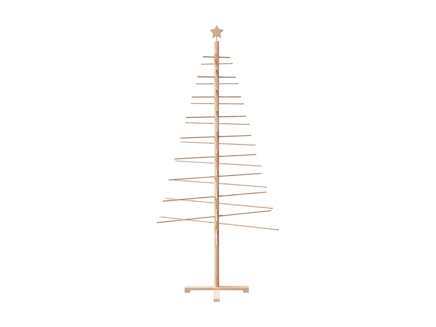 Arbre de Noël en bois pour décoration 210 cm bois massif de pin