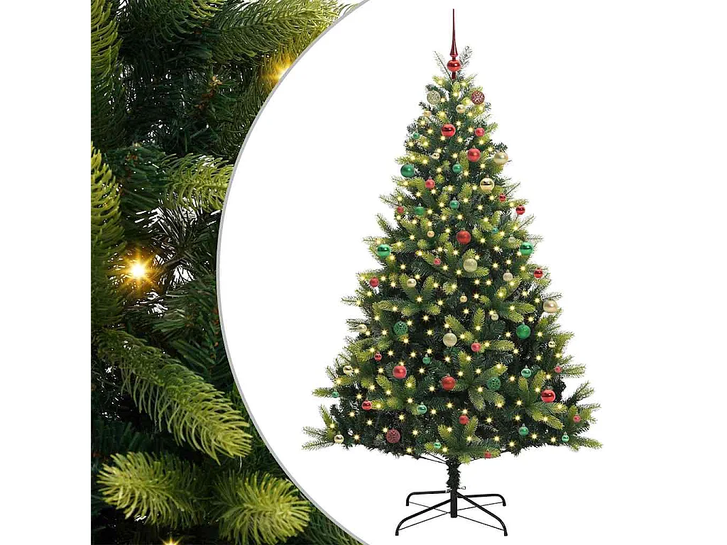 Arbre de Noël artificiel en silicone flexible 300 LEDs 210 cm