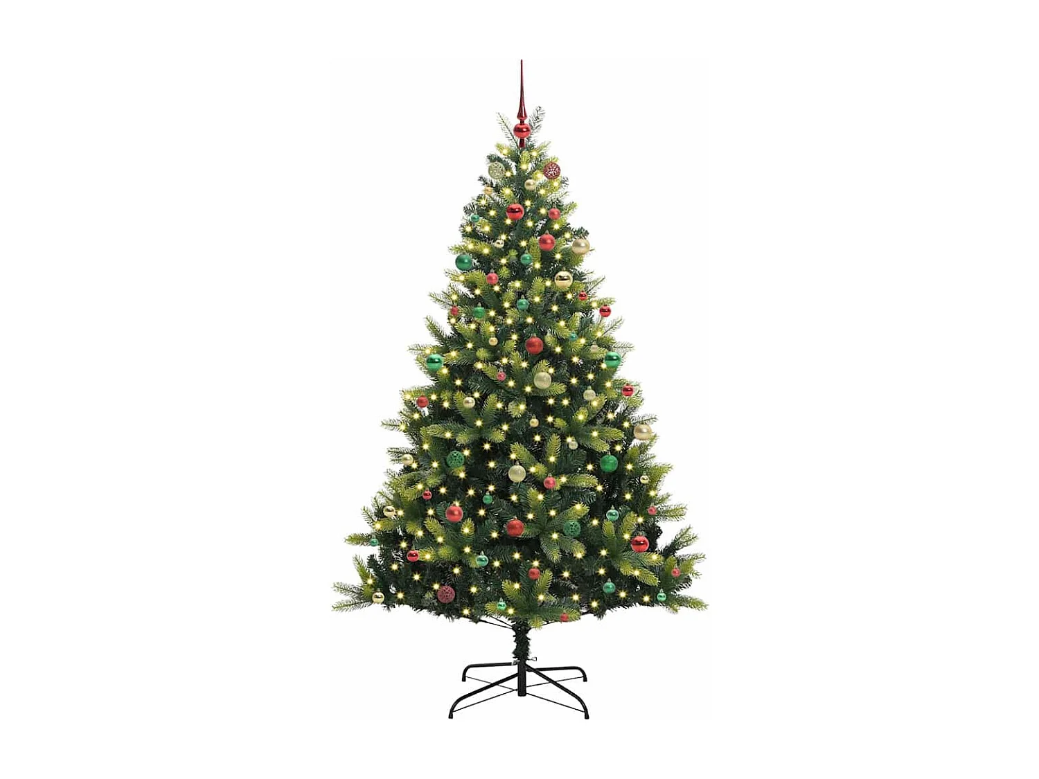 Arbre de Noël artificiel en silicone flexible 300 LEDs 210 cm