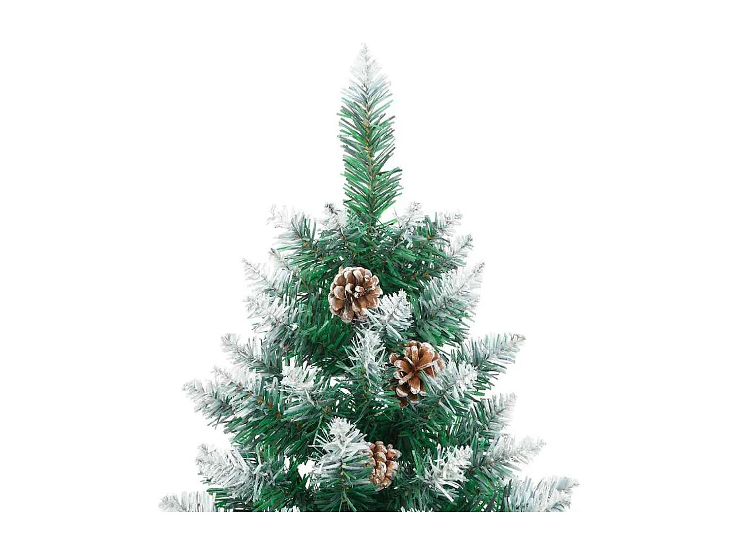 Sapin de Noël mince avec 300 LED Vert et blanc 210 cm