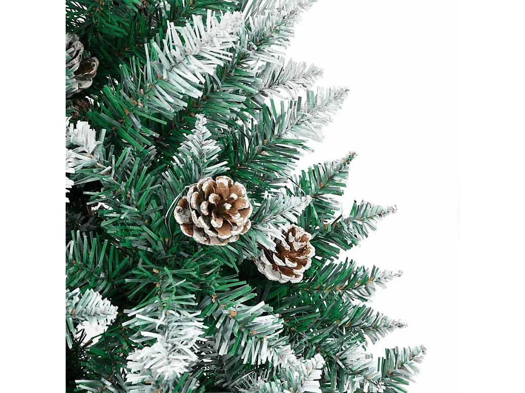Sapin de Noël mince avec 300 LED Vert et blanc 210 cm