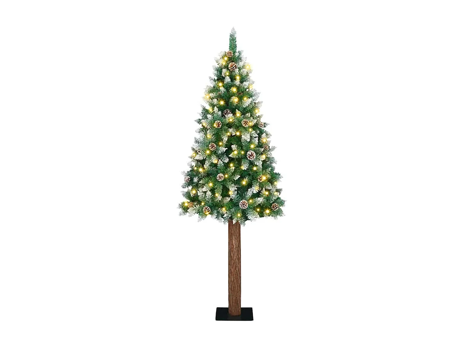 Sapin de Noël mince avec 300 LED Vert et blanc 210 cm