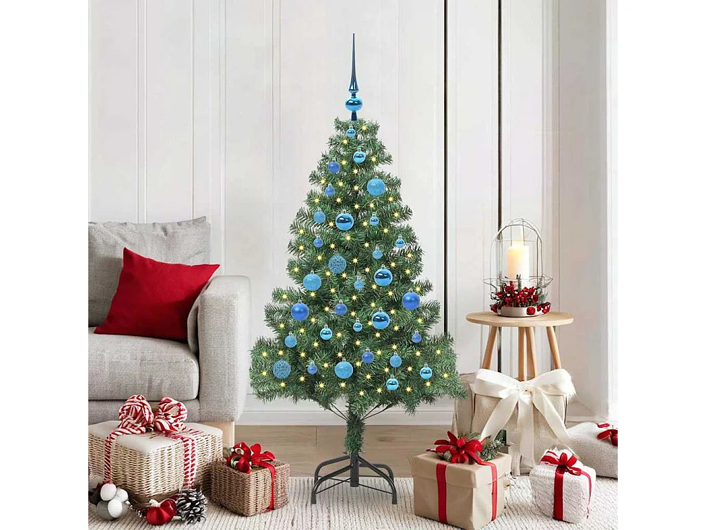 Sapin de Noël avec 150 LED avec support Vert 150 cm PVC
