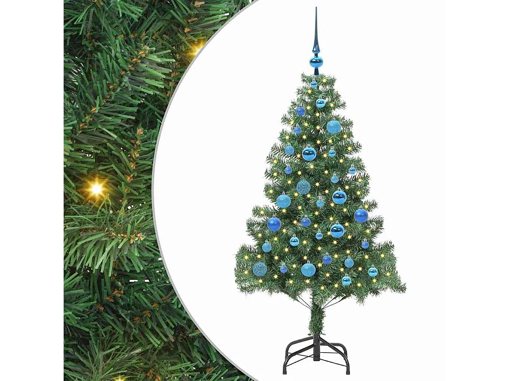 Sapin de Noël avec 150 LED avec support Vert 150 cm PVC