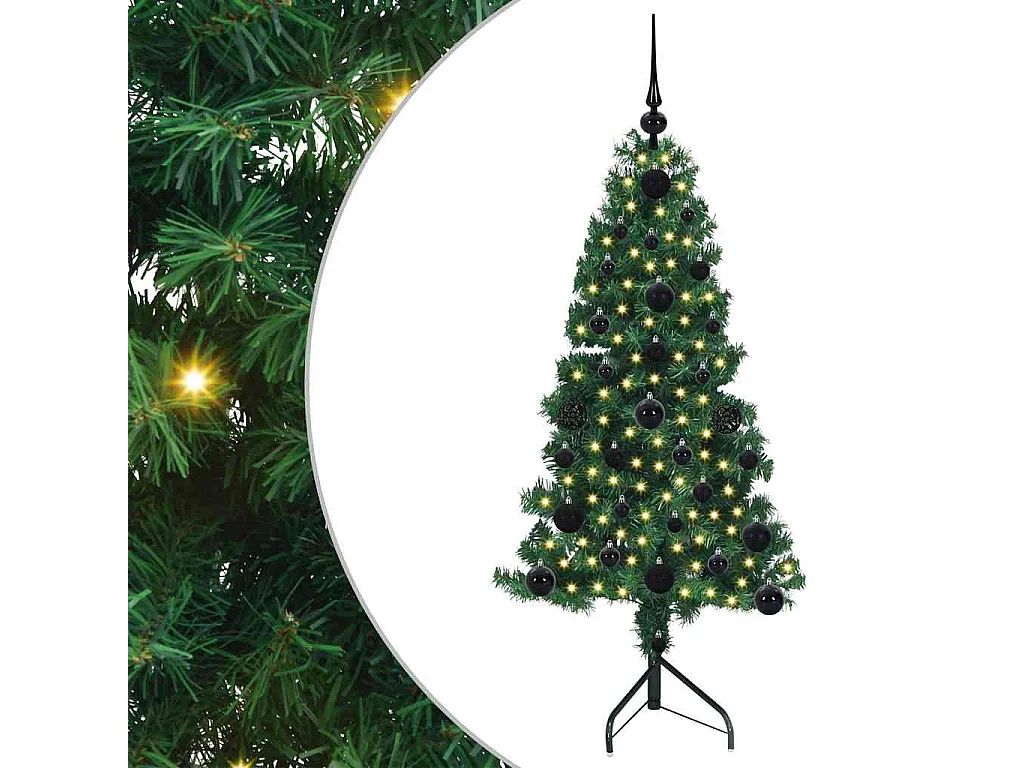 Arbre de Noël artificiel d'angle Vert 120 cm PVC et métal