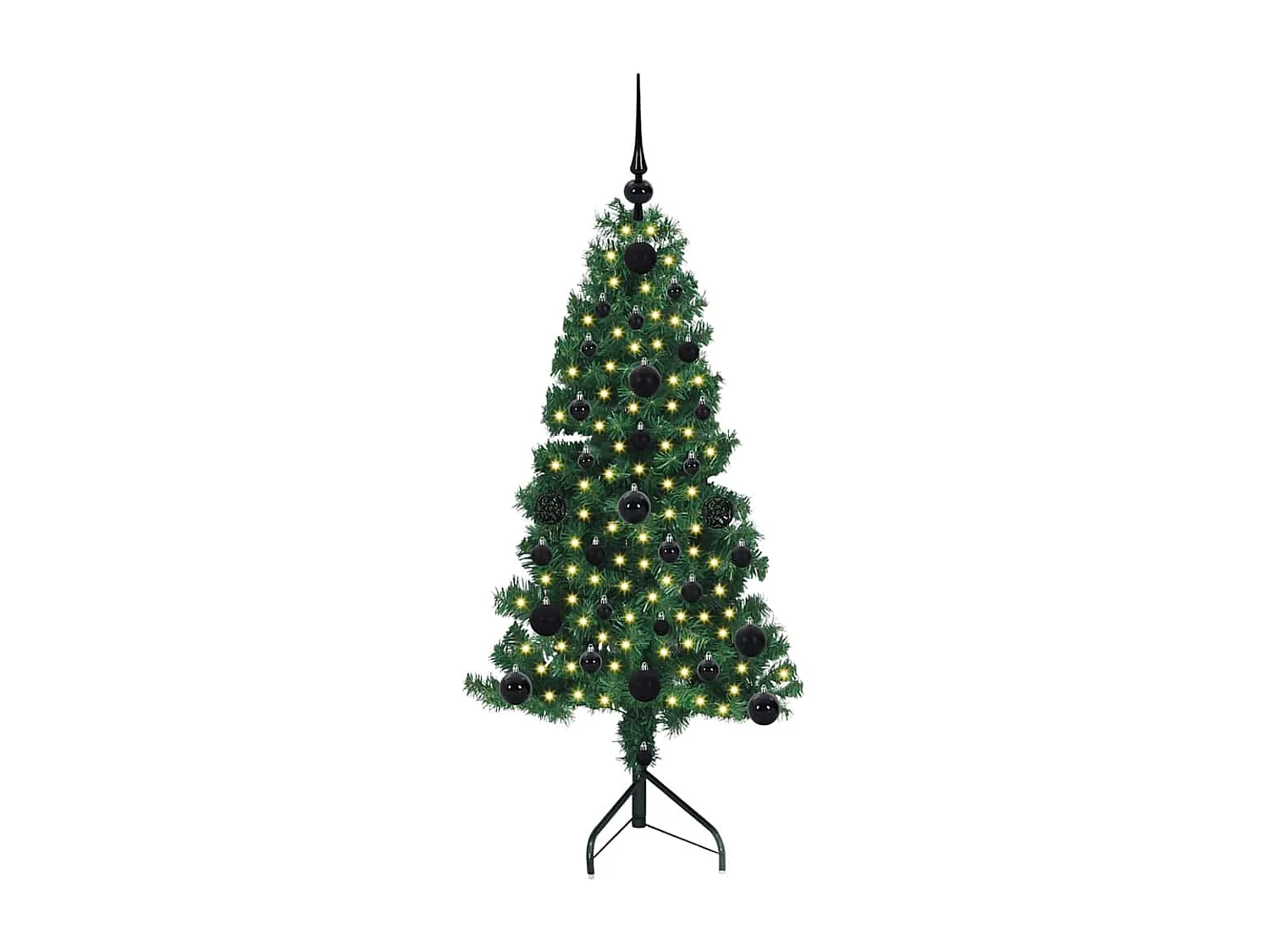 Arbre de Noël artificiel d'angle Vert 120 cm PVC et métal