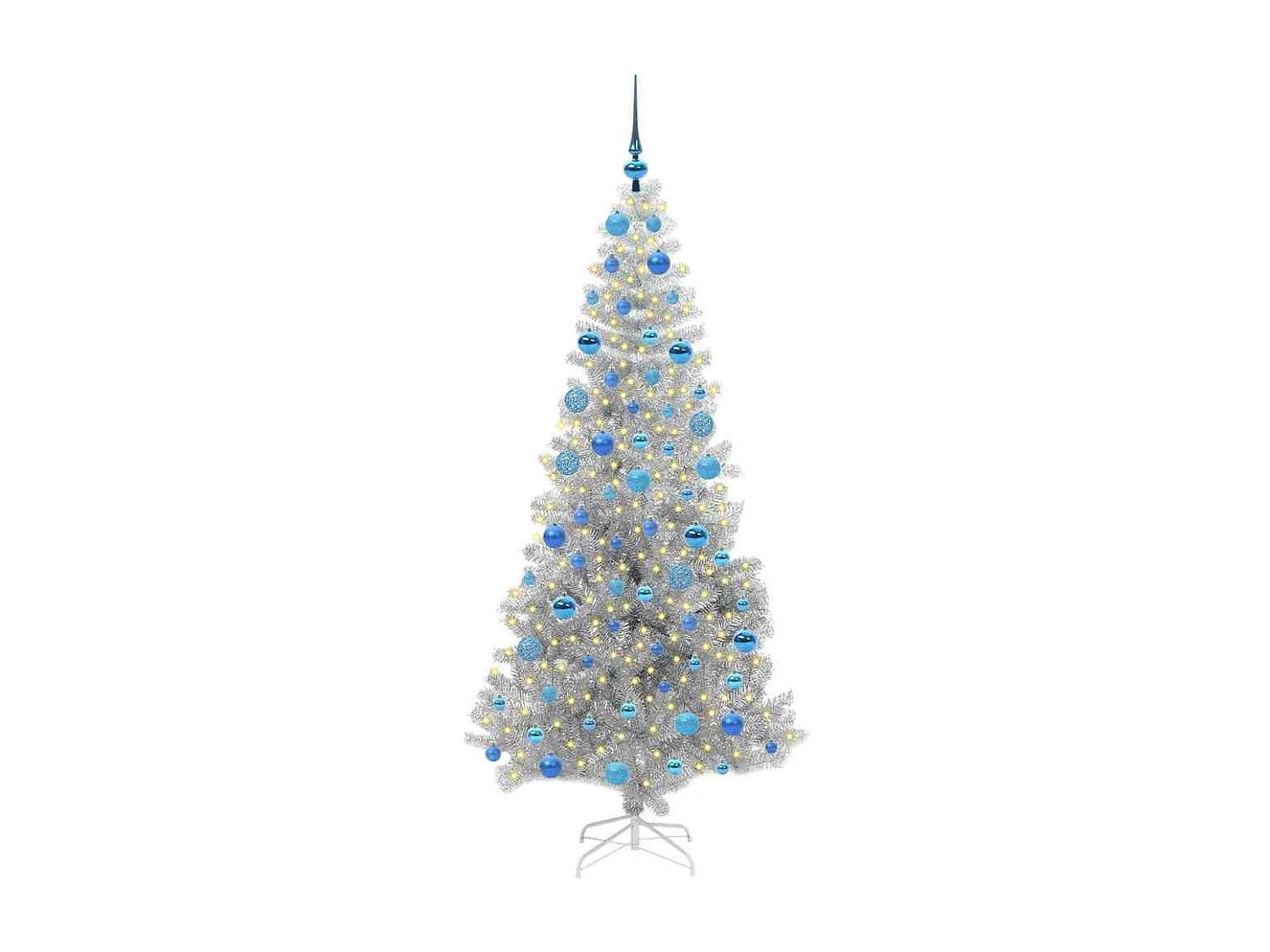 Albero di Natale con 300 LED con supporto Argento 180 cm PET