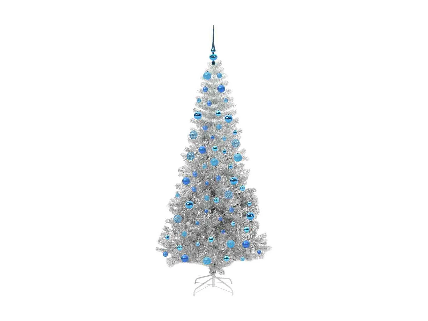 Albero di Natale con 300 LED con supporto Argento 180 cm PET