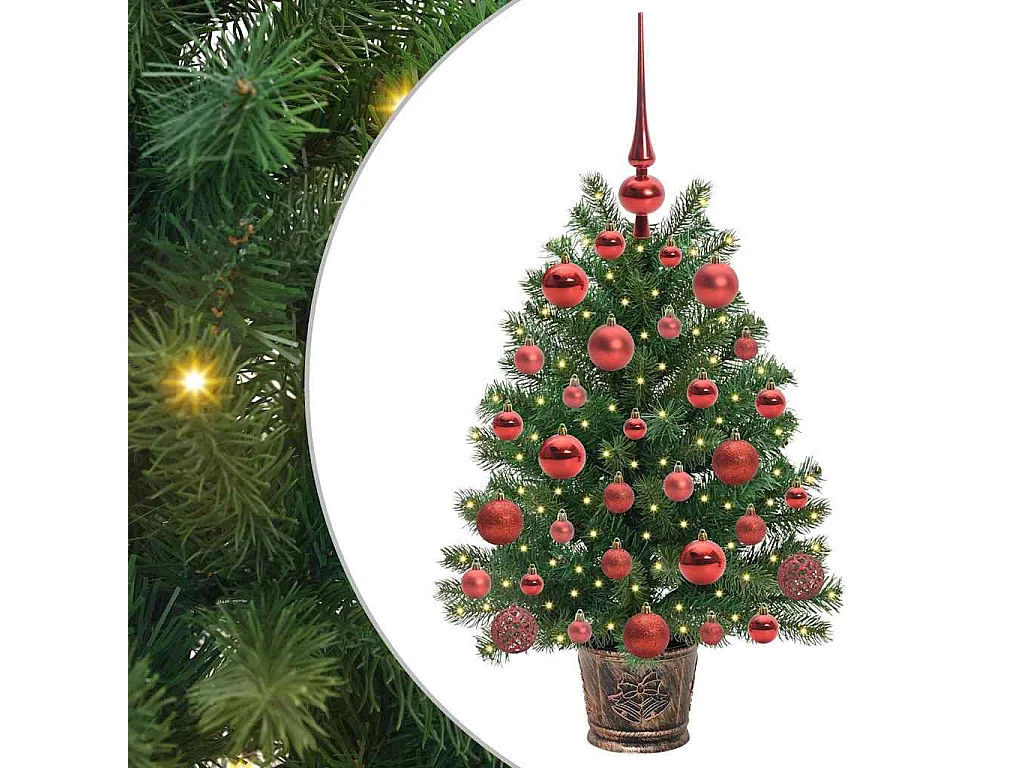 Albero di Natale artificiale con 150 LED Verde 75 cm PE e PVC