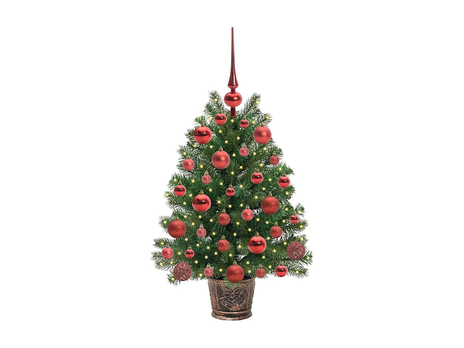 Albero di Natale artificiale con 150 LED Verde 75 cm PE e PVC