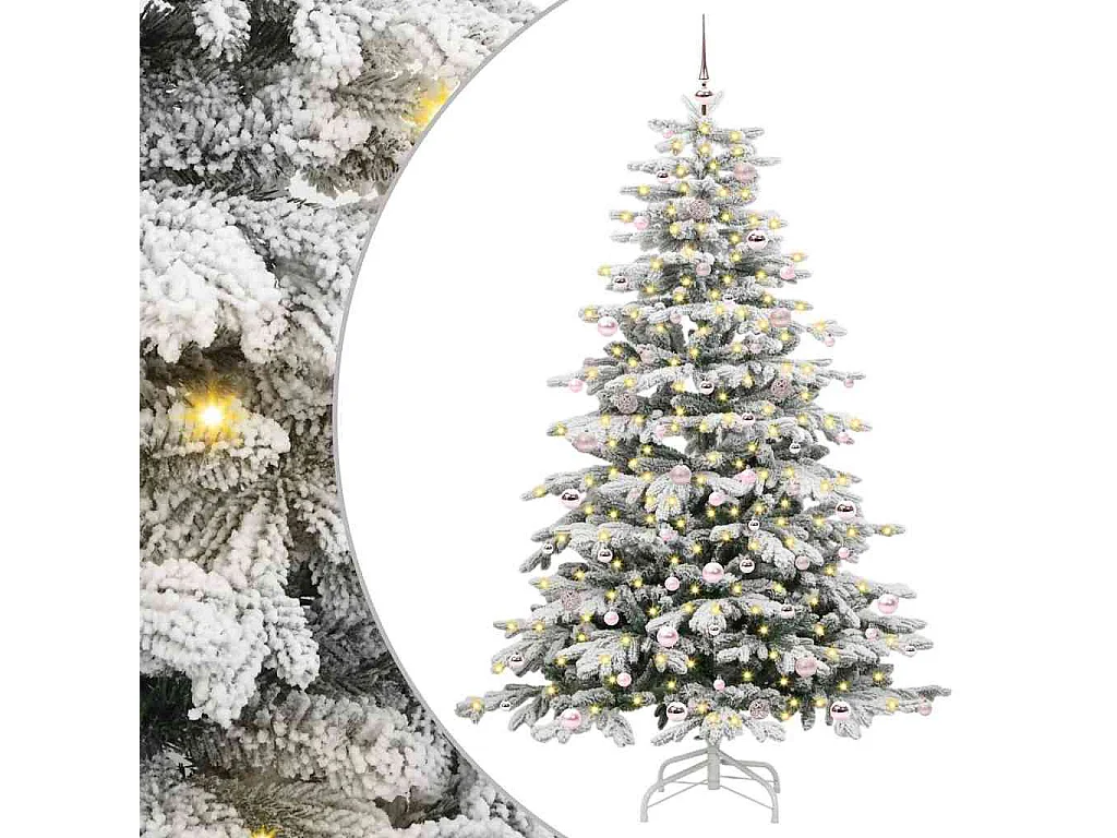Albero di Natale artificiale con rami incernierati bianco 240 cm