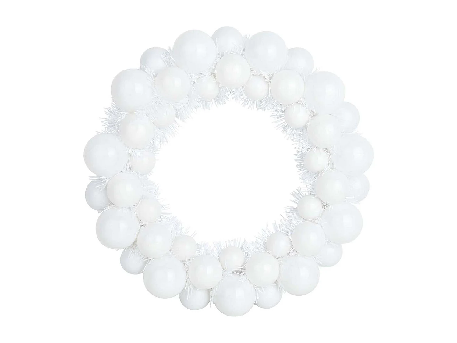 Couronnes de Boules de Noël 2 pcs Blanc 33 x 33 x 7 cm