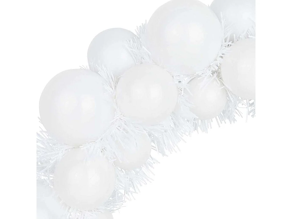 Couronnes de Boules de Noël 2 pcs Blanc 33 x 33 x 7 cm