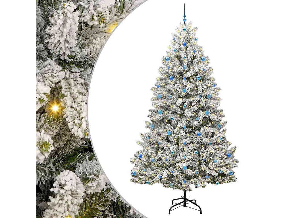 Kunstkerstboom Groen en wit 270 cm PVC en metaal