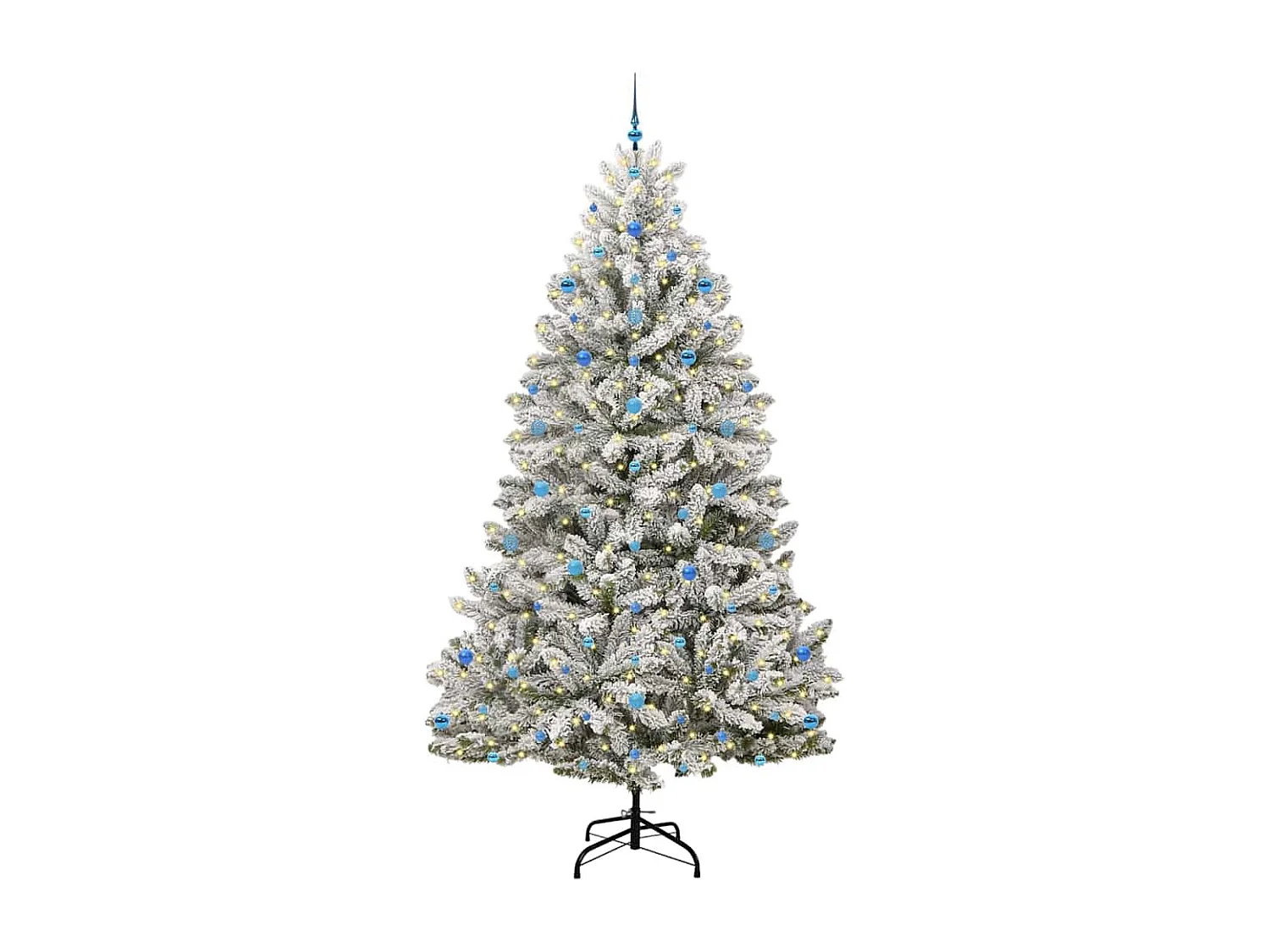 Kunstkerstboom Groen en wit 270 cm PVC en metaal