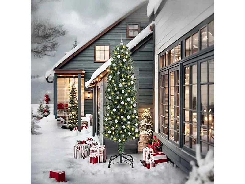 Sapin de Noël artificiel Vert 240 cm PVC et acier et plastique