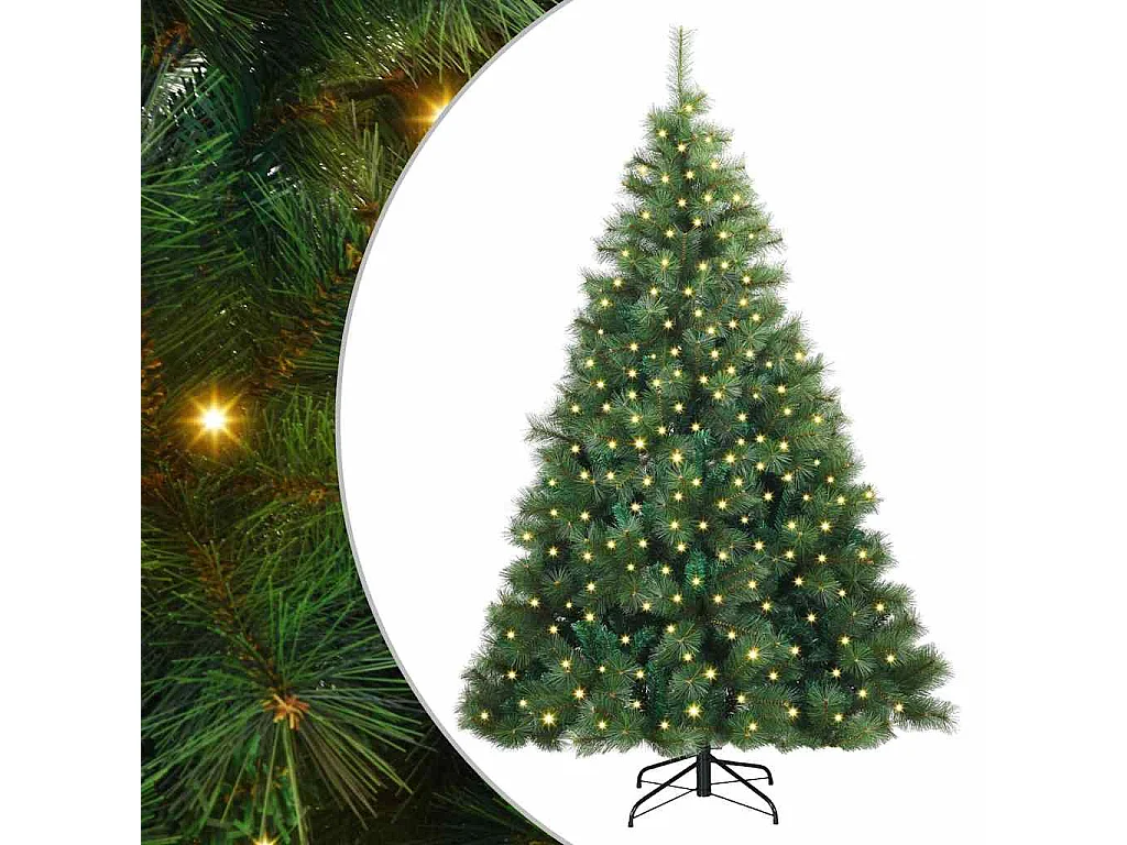 Sapin de Noël artificiel avec 300 LED Vert 180 cm PE et PVC