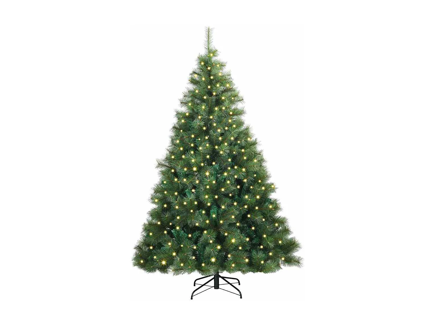 Sapin de Noël artificiel avec 300 LED Vert 180 cm PE et PVC