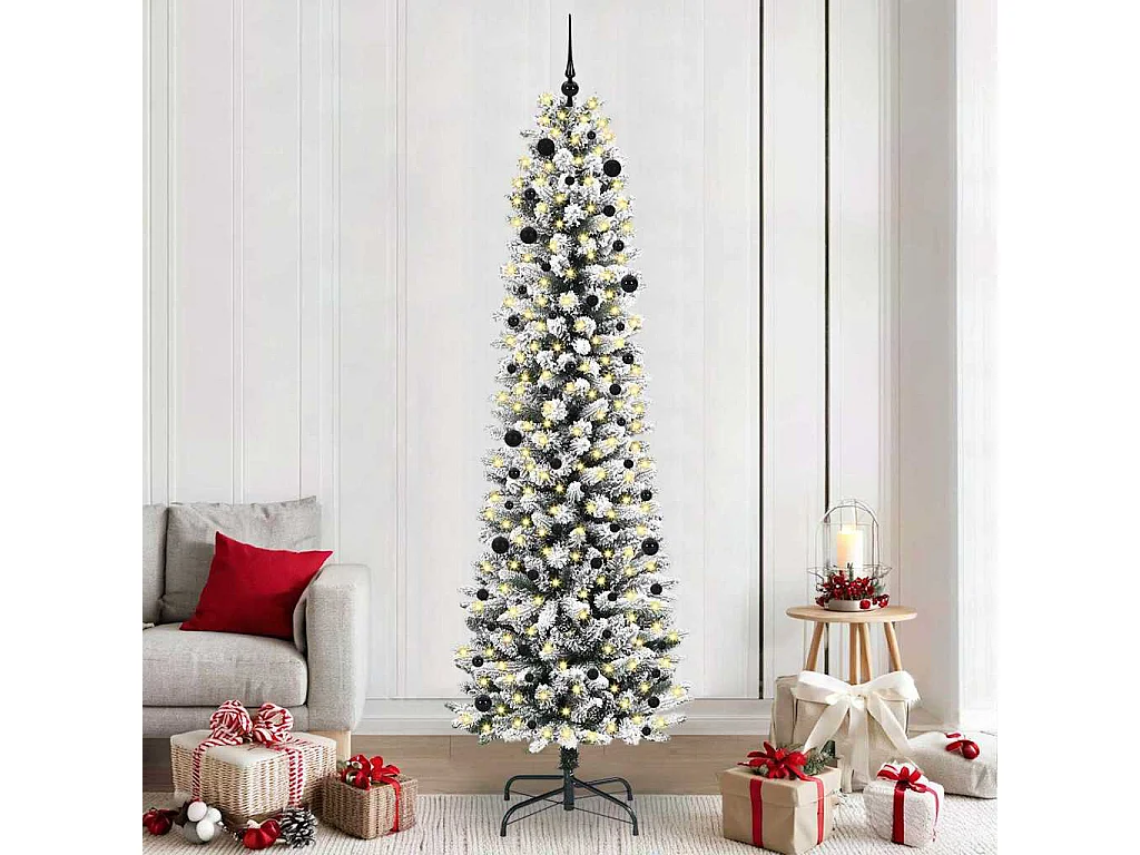 Kunstkerstboom met 300 LED's Groen en wit 240 cm