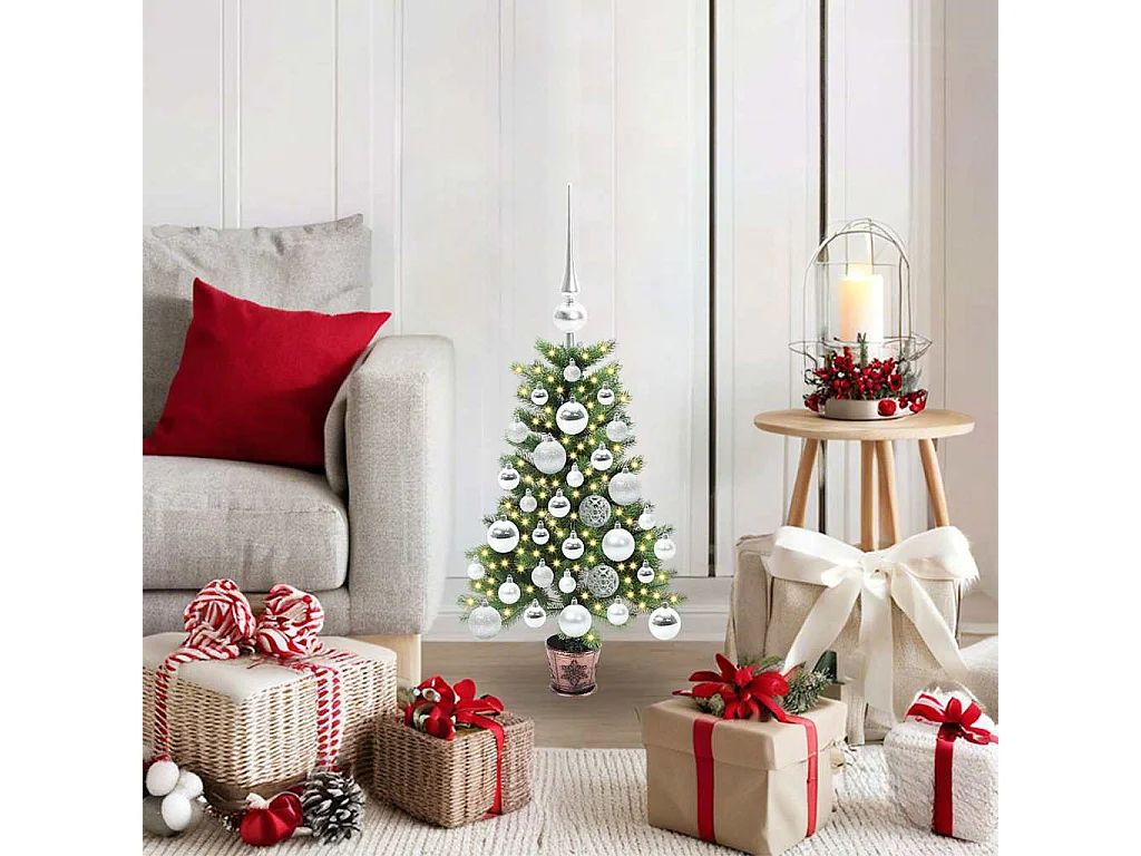 Sapin de Noël avec 150 LED avec support Vert 65 cm PE