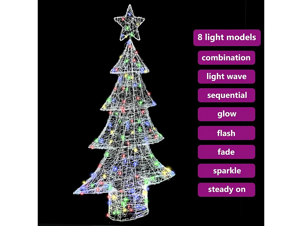 Sapin de Noël avec 160 LED Multicolore 150 cm Acrylique
