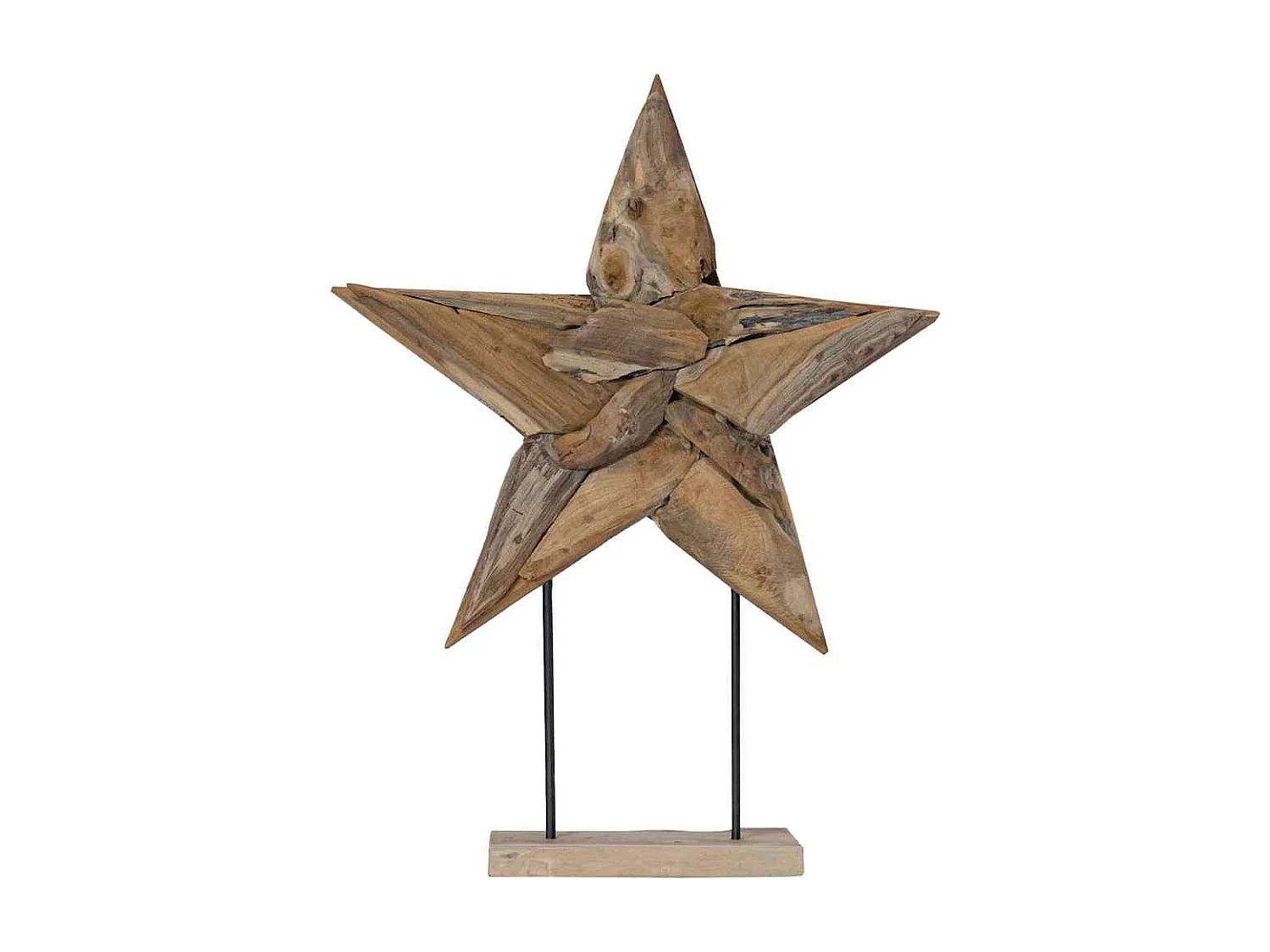 Étoile de Noël Marron 60 x 5 x 75 cm Bois de teck massif