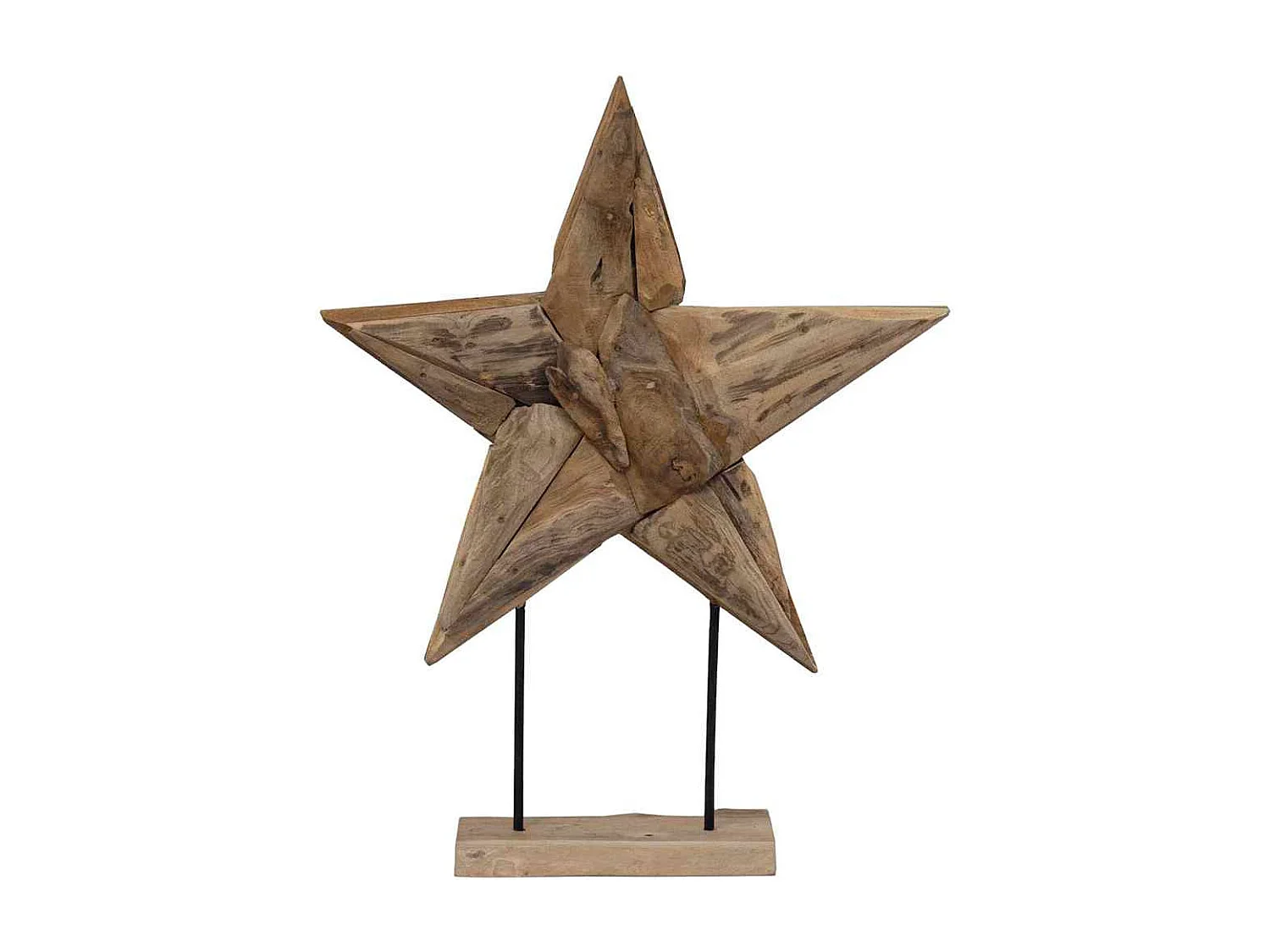 Étoile de Noël Marron 60 x 5 x 75 cm Bois de teck massif