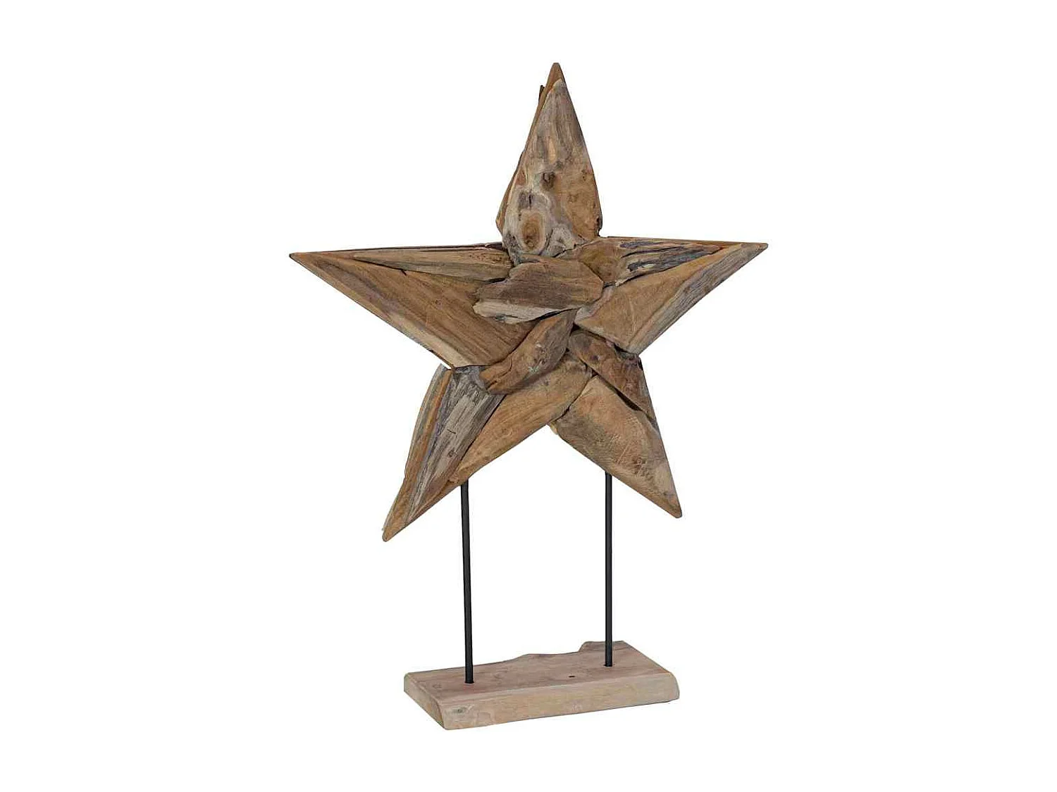 Étoile de Noël Marron 60 x 5 x 75 cm Bois de teck massif