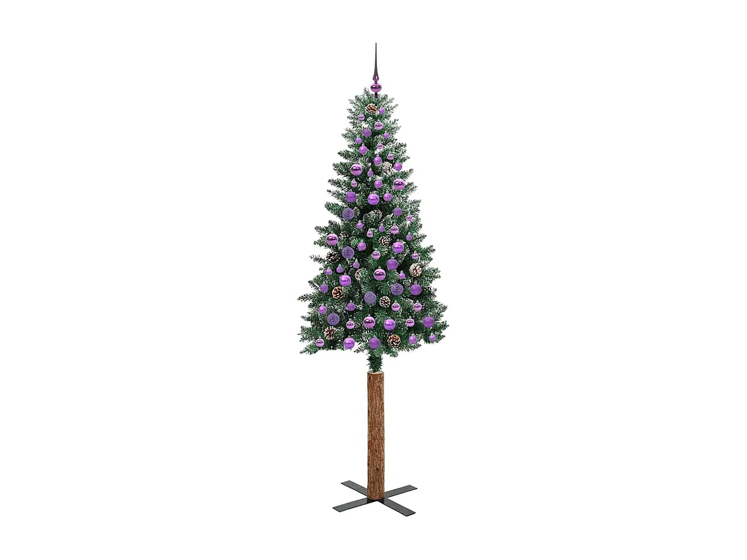 Sapin de Noël mince avec 300 LED Vert et blanc 210 cm