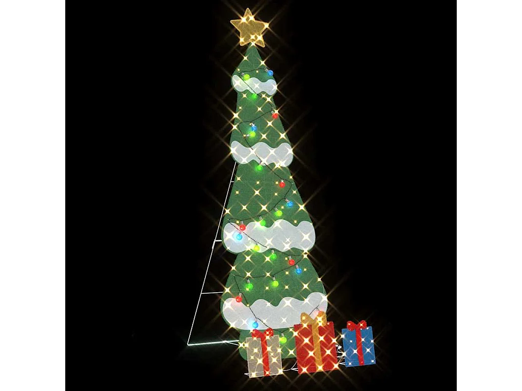 Sapin de Noël lumineux avec 3 boîtes-cadeaux 2D blanc chaud