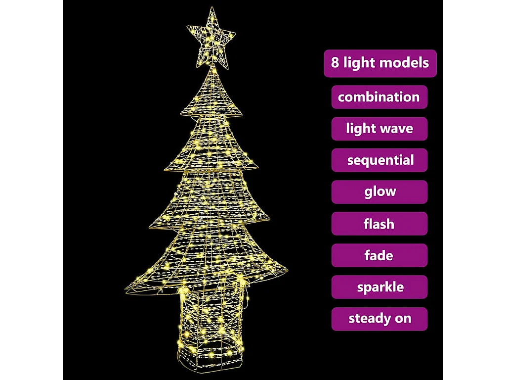Sapin de Noël avec 240 LED Blanc chaud 180 cm PET