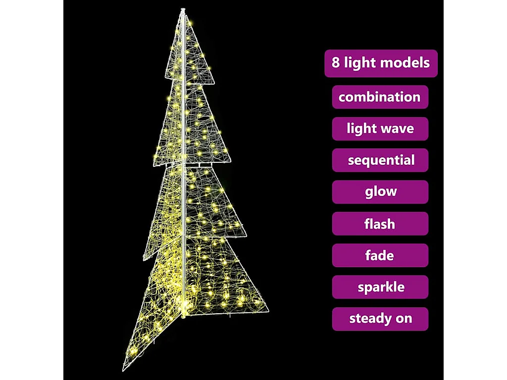 Weihnachtsbaum mit 240 LEDs Warmweiß 180 cm Acryl