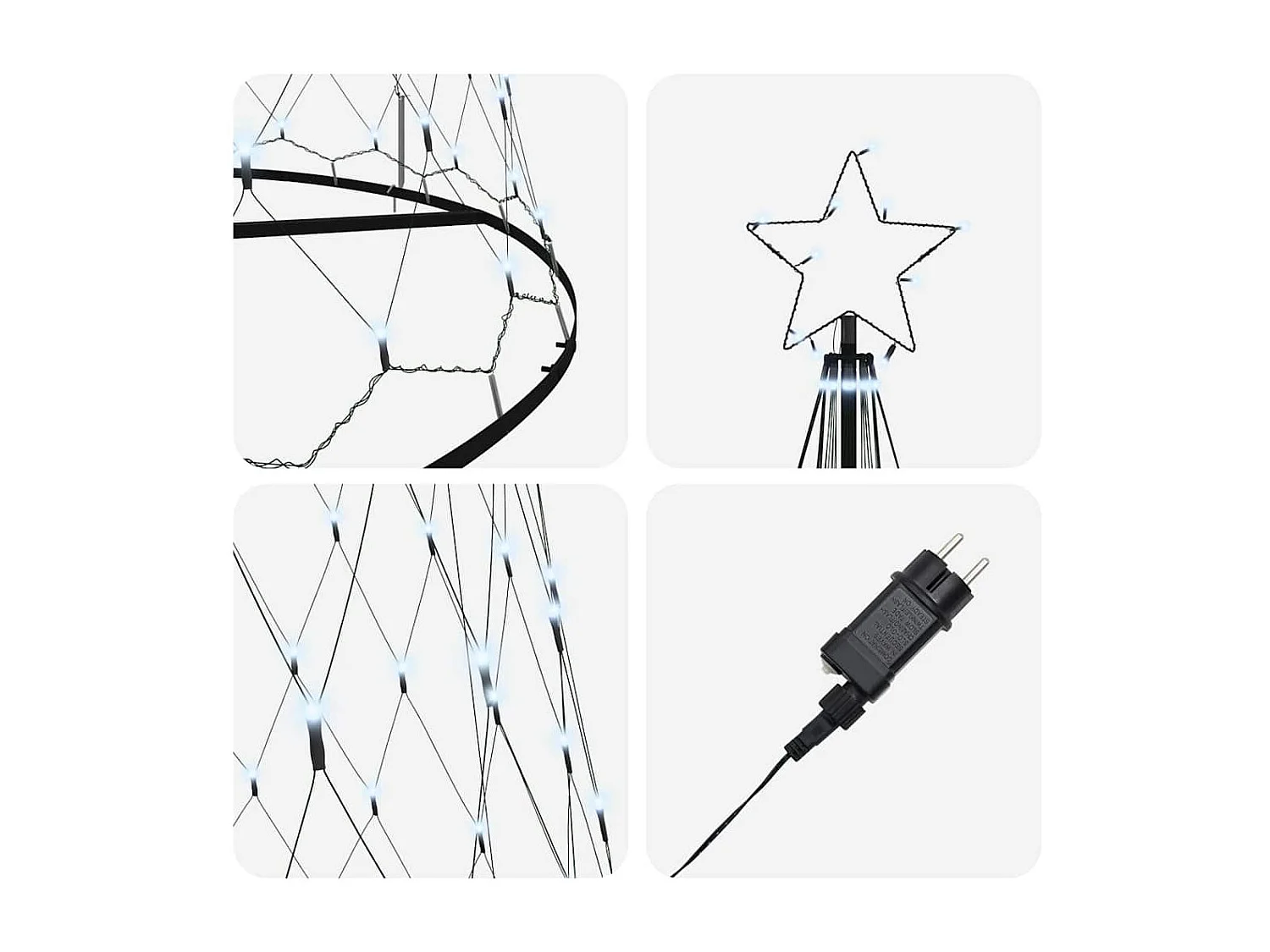 Arbre de Noël LED Blanc froid 160 x 160 x 500 cm Métal