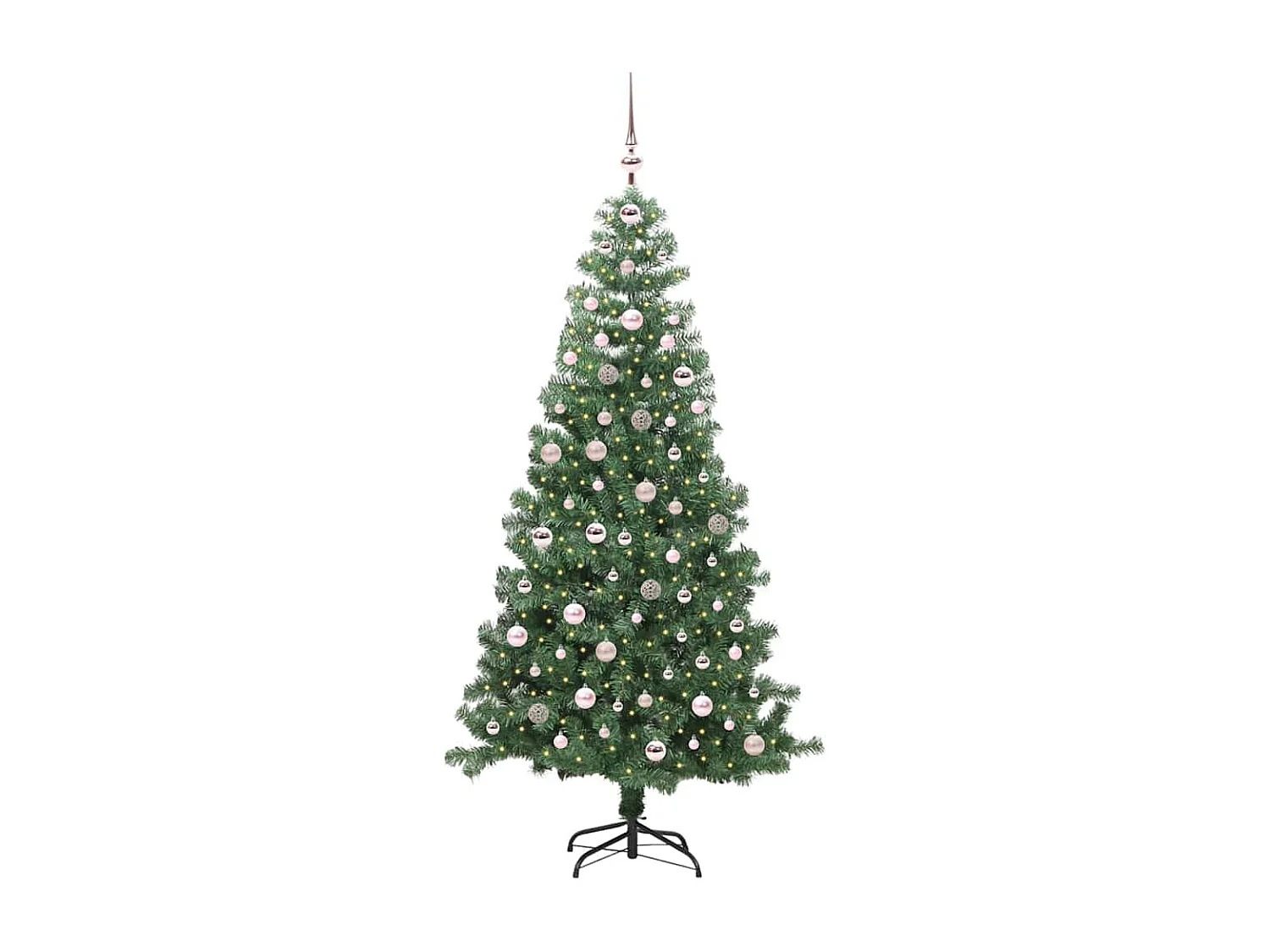 Sapin de Noël avec 300 LED avec support Vert 240 cm PVC