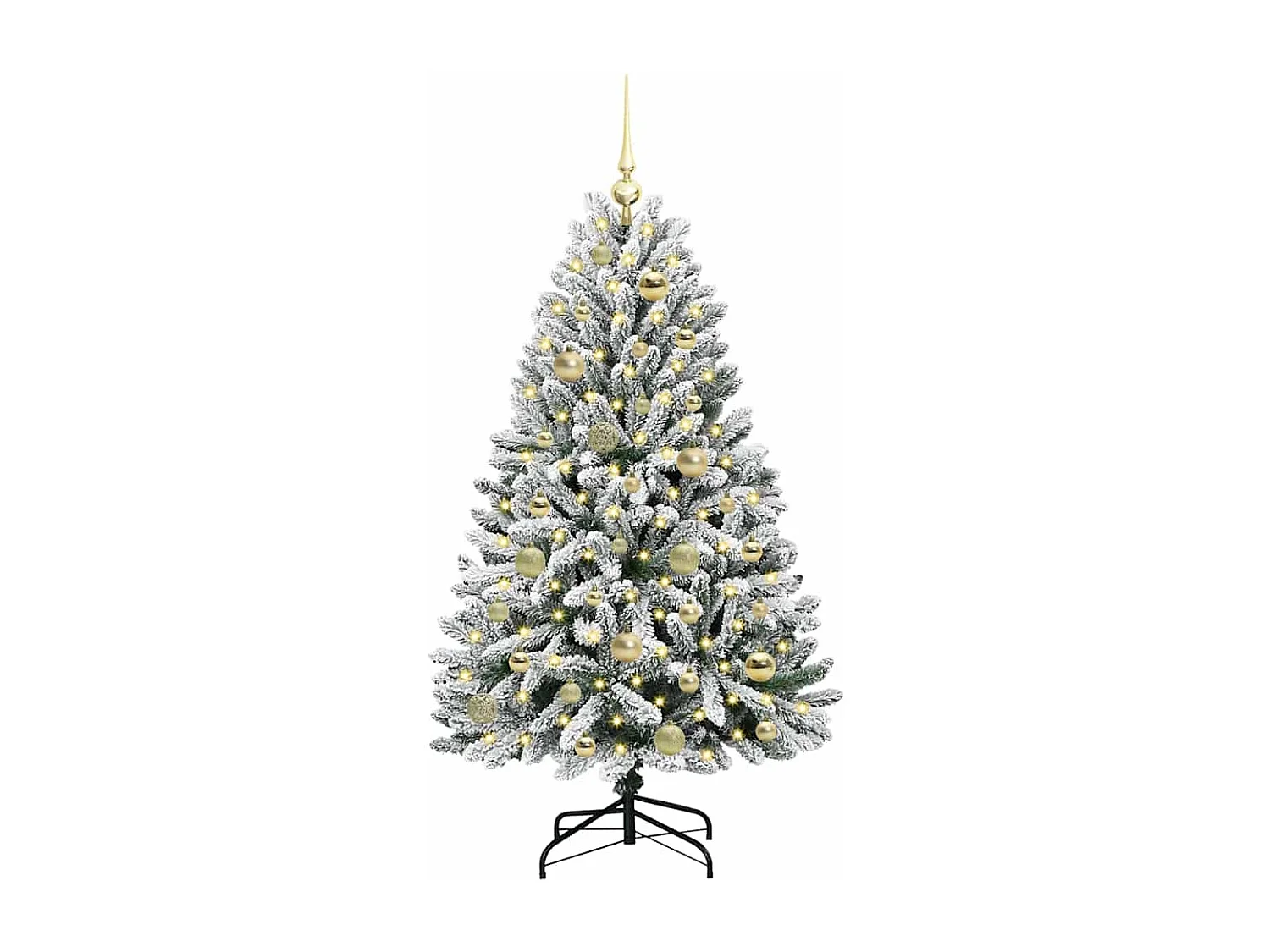 Sapin de Noël artificiel Vert et blanc 120 cm PVC et métal