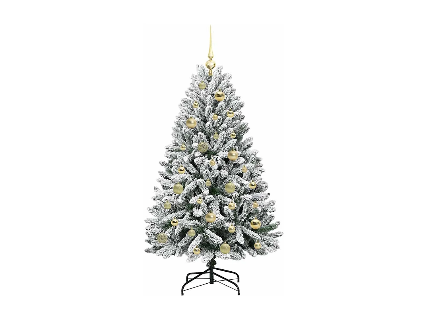 Sapin de Noël artificiel Vert et blanc 120 cm PVC et métal