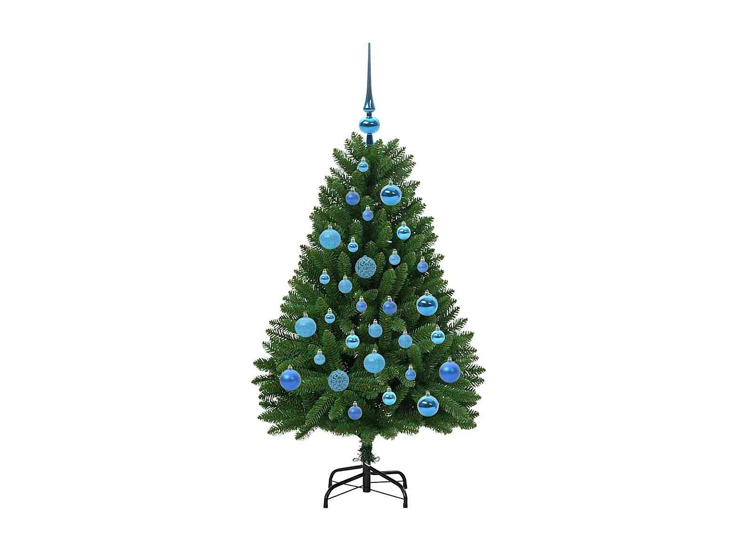 Sapin de Noël artificiel avec 150 LED Vert 120 cm PVC et métal