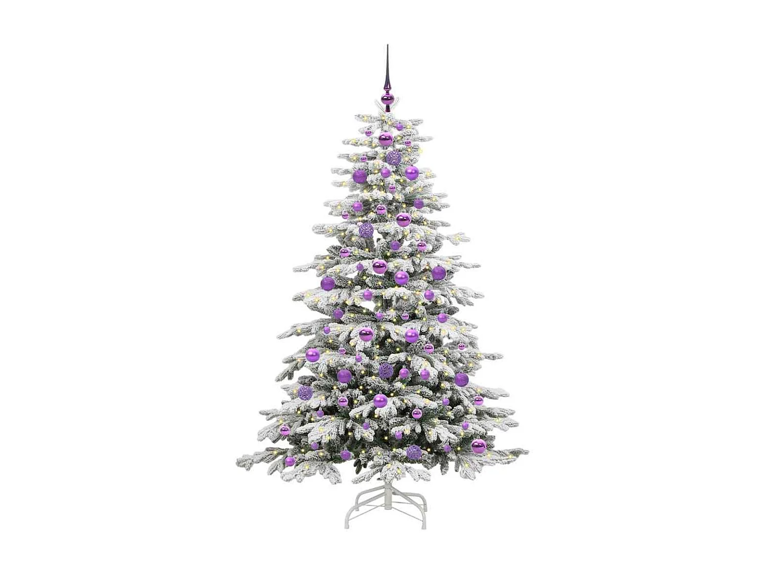 Albero di Natale artificiale con rami incernierati bianco 180 cm