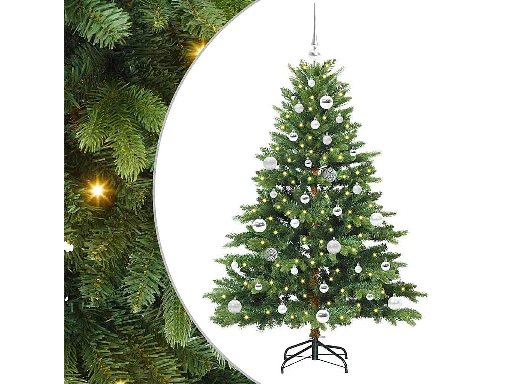 Sapin de Noël artificiel avec 150 LED Vert 150 cm PE et PVC