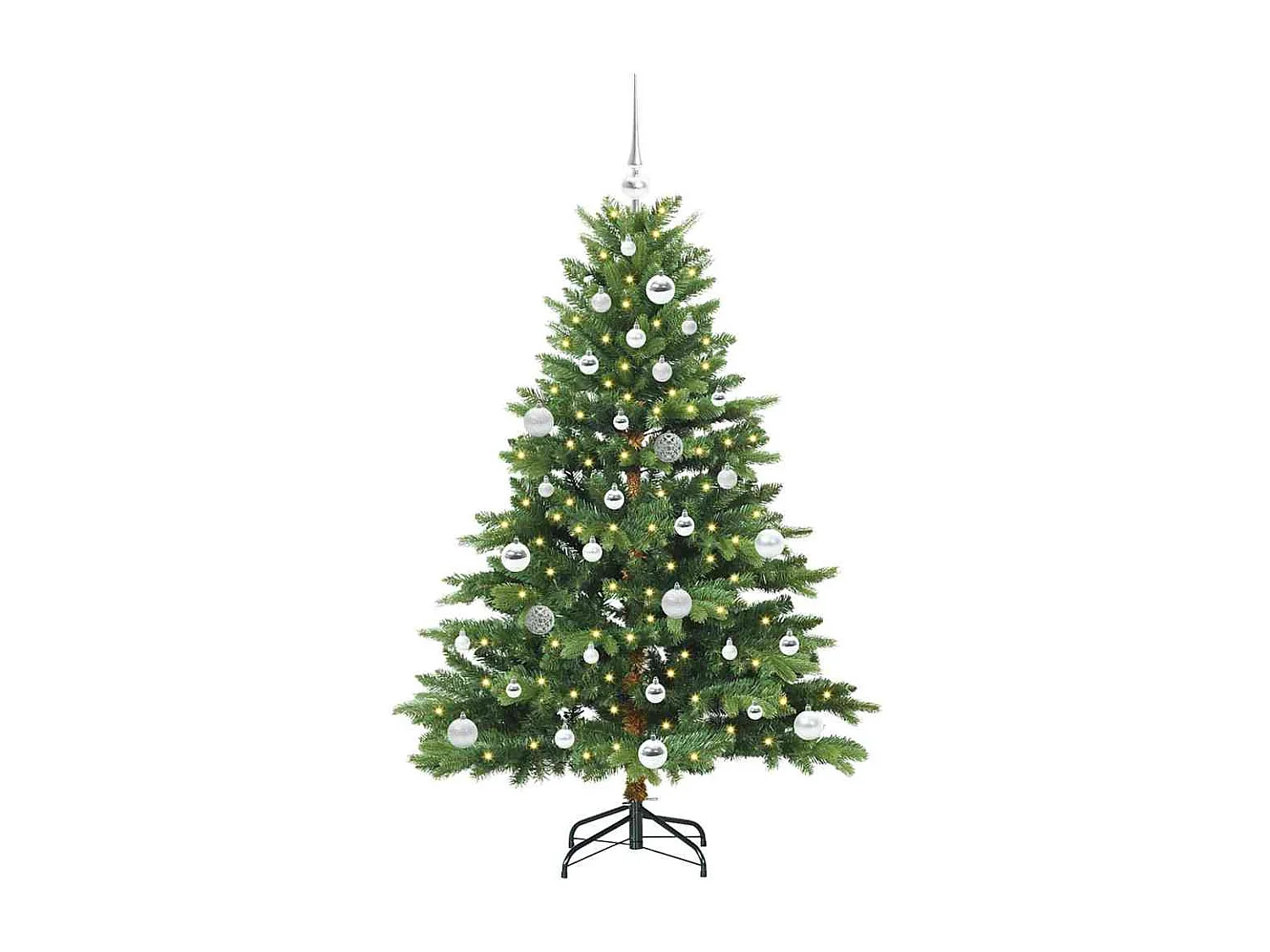 Sapin de Noël artificiel avec 150 LED Vert 150 cm PE et PVC