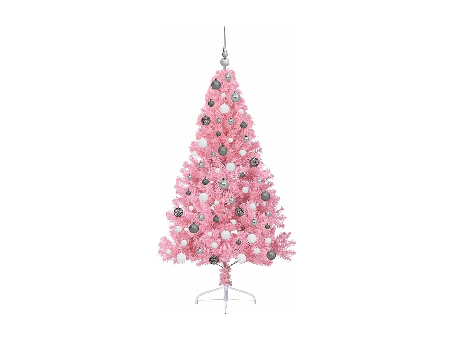 Albero di Natale artificiale preilluminato rosa 180 cm in PVC
