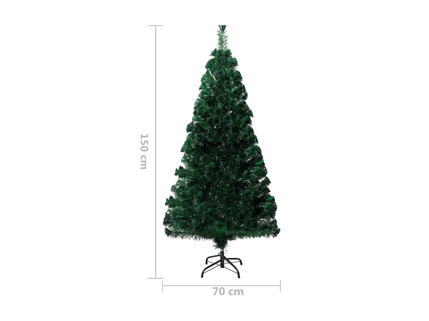 Albero di Natale artificiale con supporto verde 150 cm in fibra ottica