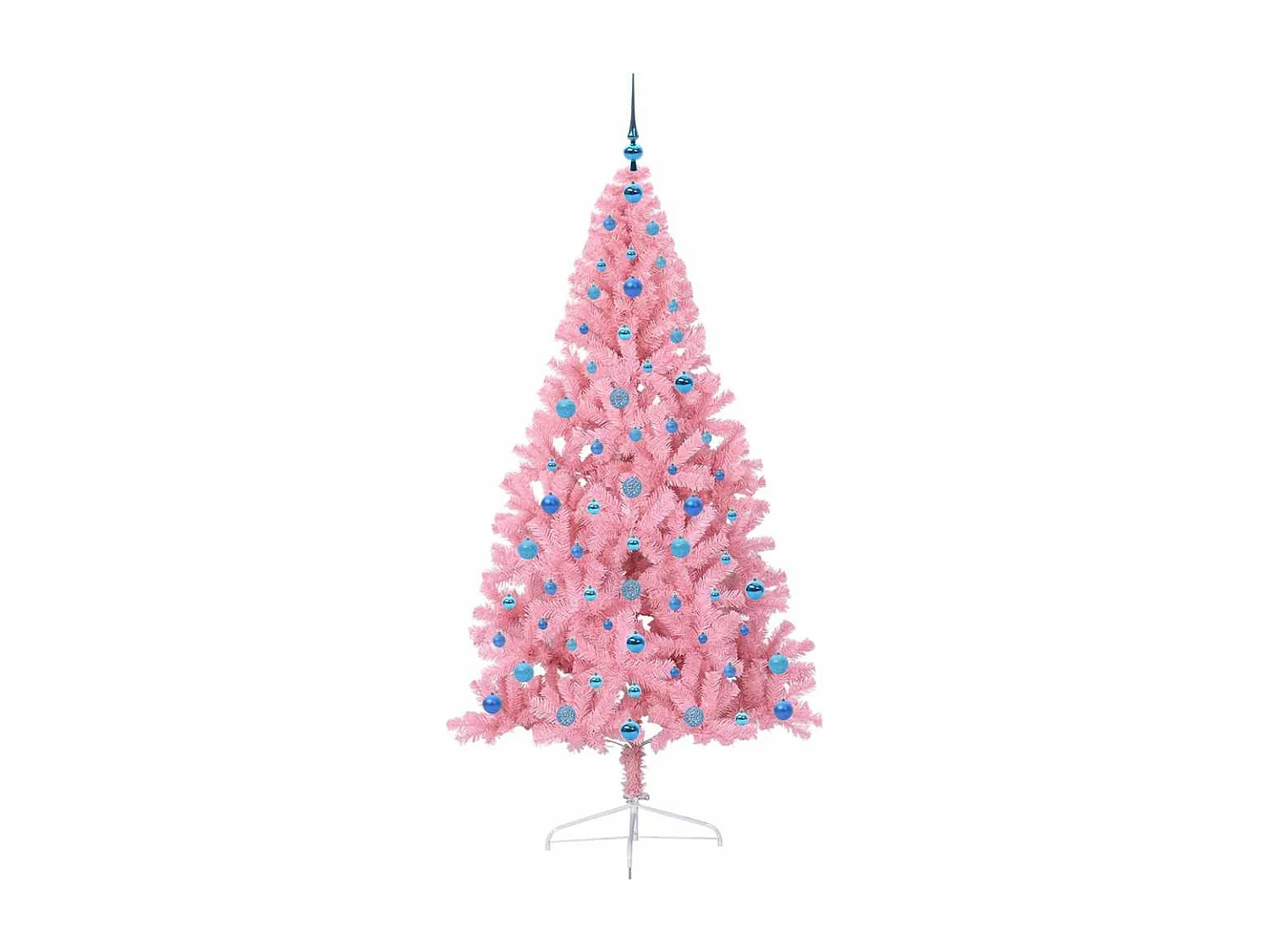 Künstlicher Weihnachtsbaum mit Beleuchtung, Rosa, 210 cm, PVC